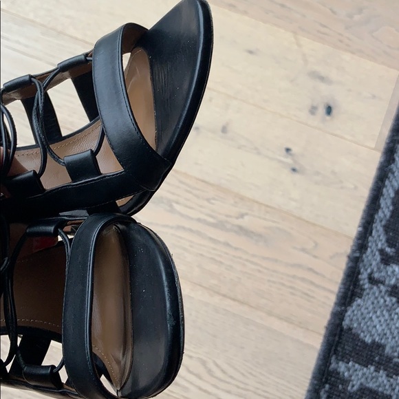 AQUAZZURA - AMAZON LEATHER LACE-UP SANDALS - black - Picture 16 of 16